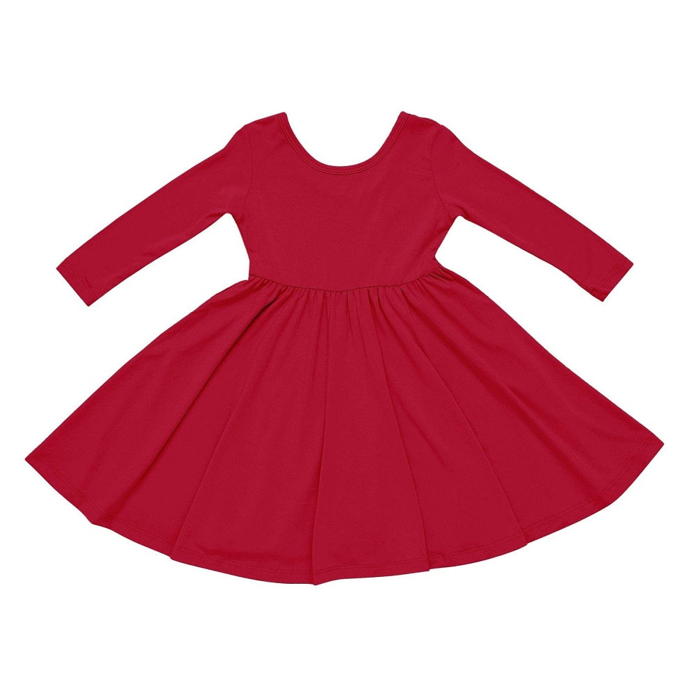 Kyte Baby Long Sleeve Twirl Dress (Cardinal)-Apparel-Kyte Baby--babyandme.ca