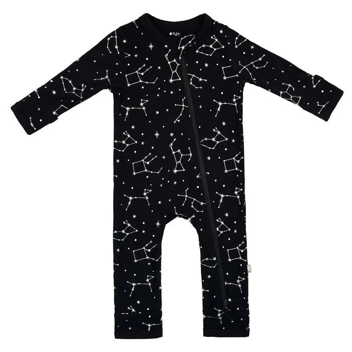 Kyte Baby Long Sleeve Zippered Romper (Midnight Constellation)-Apparel-Kyte Baby--babyandme.ca