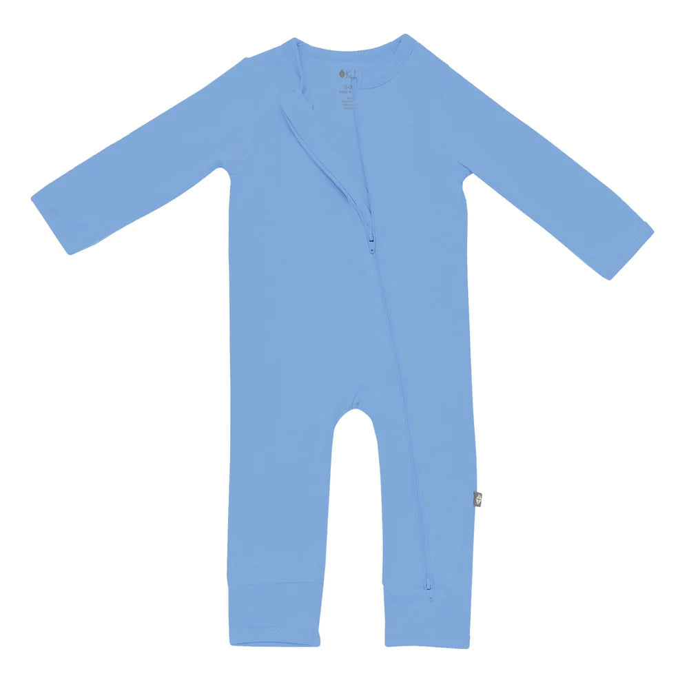 Kyte Baby Long Sleeve Zippered Romper (Periwinkle)-Apparel-Kyte Baby--babyandme.ca