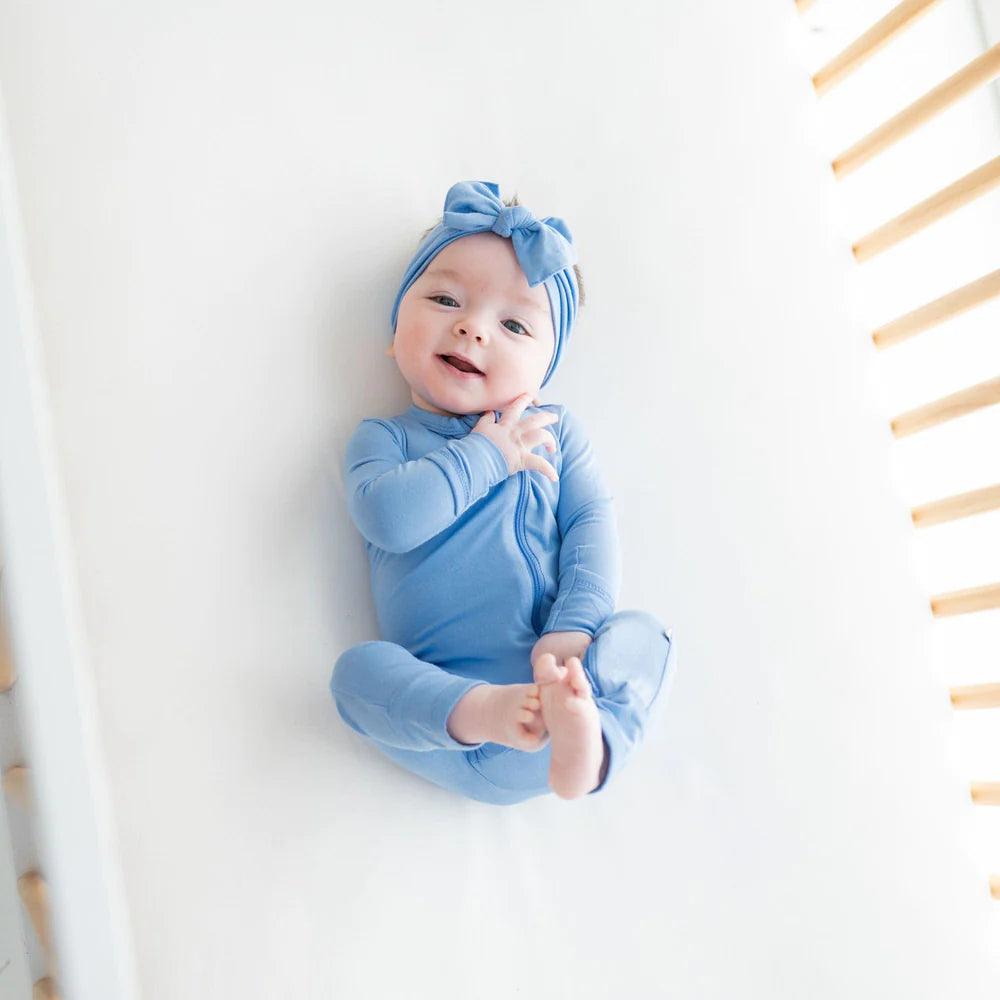Kyte Baby Long Sleeve Zippered Romper (Periwinkle)-Apparel-Kyte Baby--babyandme.ca