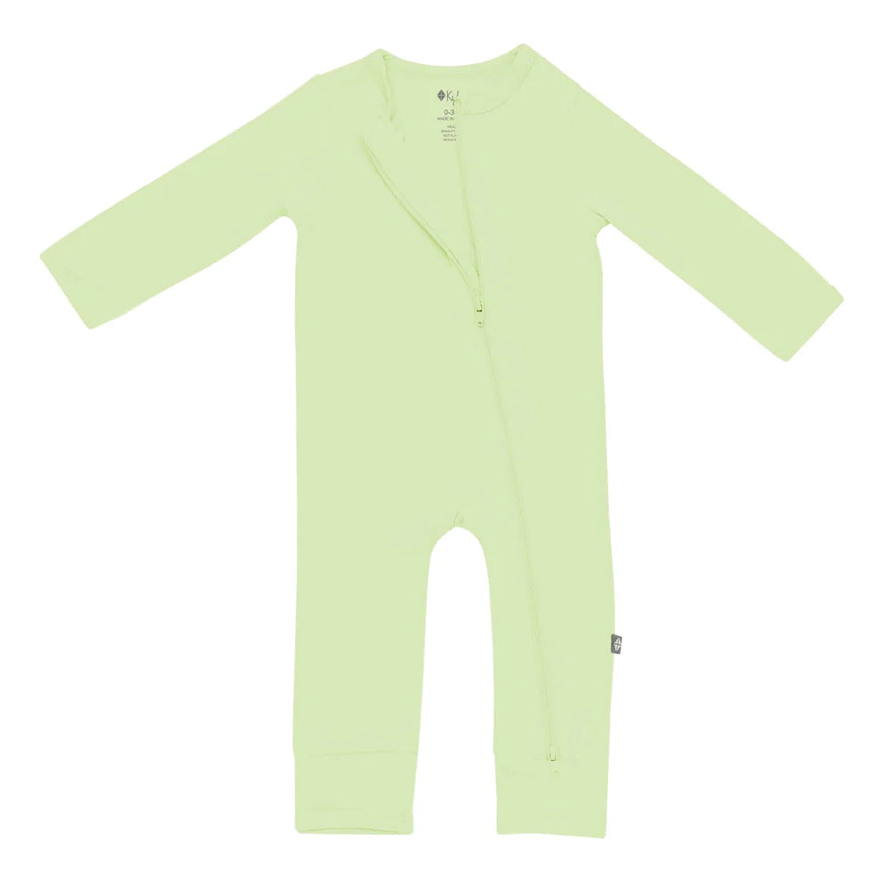 Kyte Baby Long Sleeve Zippered Romper (Pistachio)-Apparel-Kyte Baby--babyandme.ca