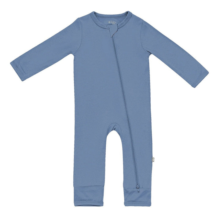 Kyte Baby Long Sleeve Zippered Romper (Slate)-Apparel-Kyte Baby--babyandme.ca