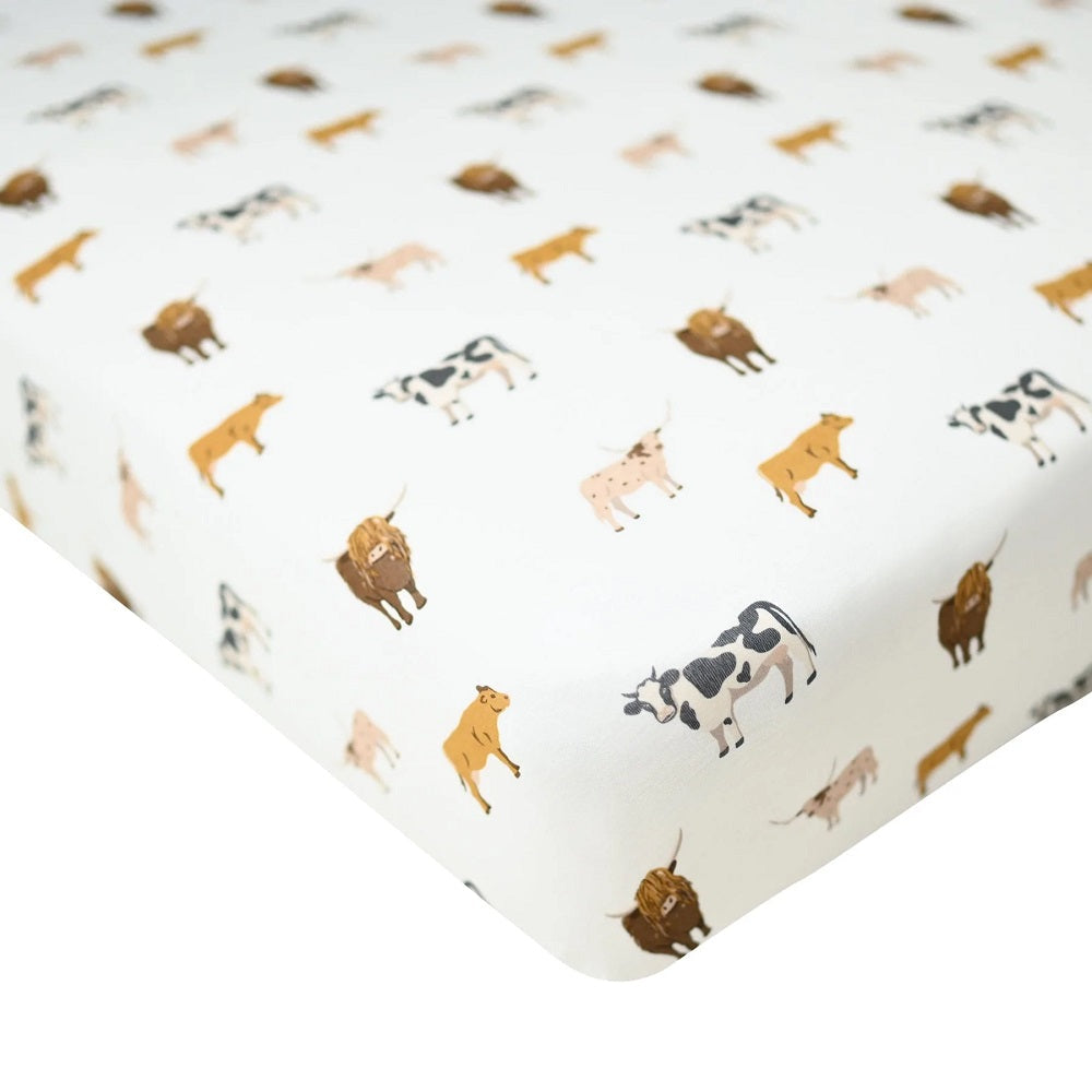 Kyte Baby Printed Crib Sheet (Moo)-Nursery-Kyte Baby-027964 MO-babyandme.ca