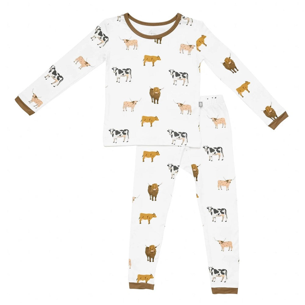 Kyte Baby Printed Long Sleeve Toddler Pajama Set (Moo)-Apparel-Kyte Baby--babyandme.ca