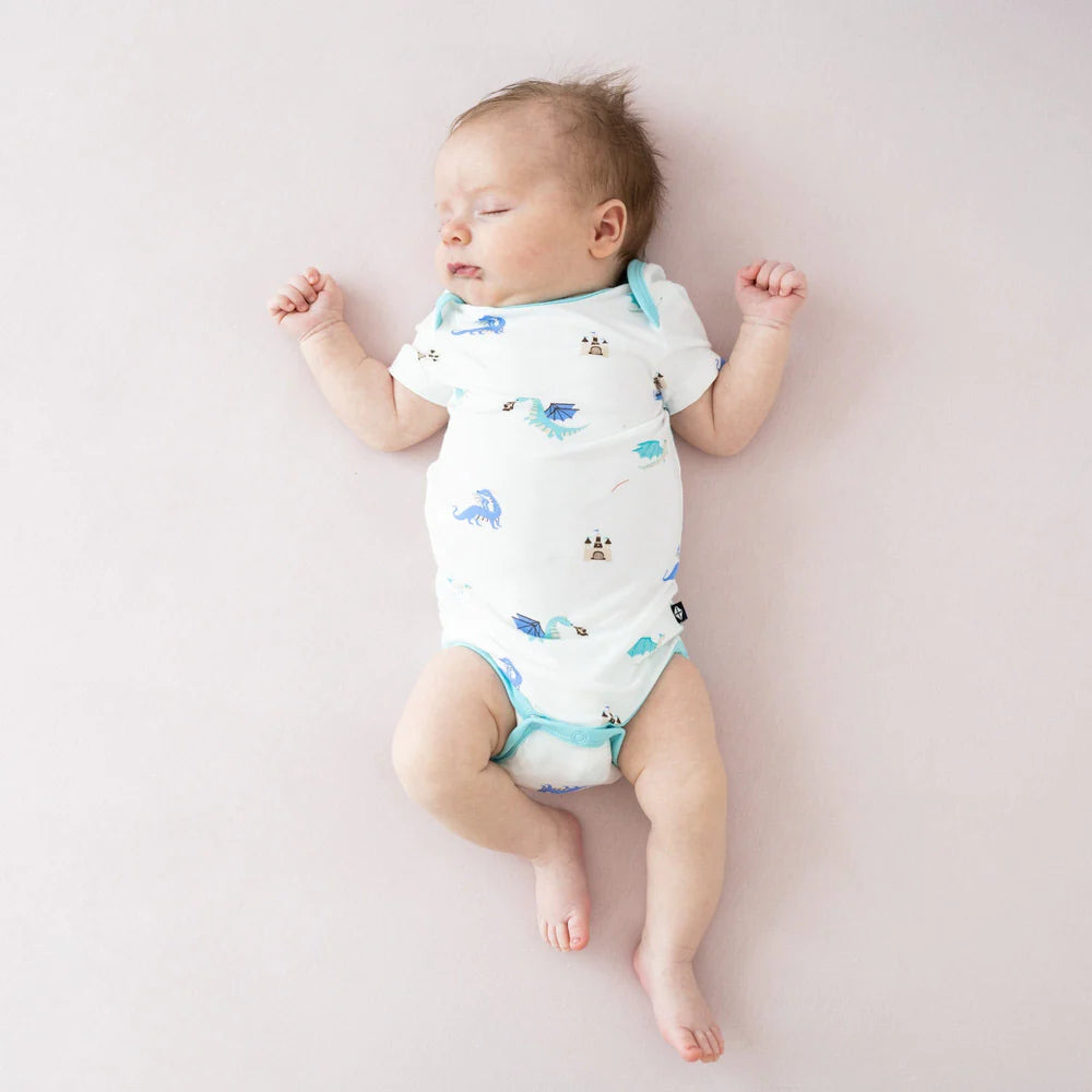 Kyte Baby Short Sleeve Bodysuit (Dragon)-Apparel-Kyte Baby--babyandme.ca