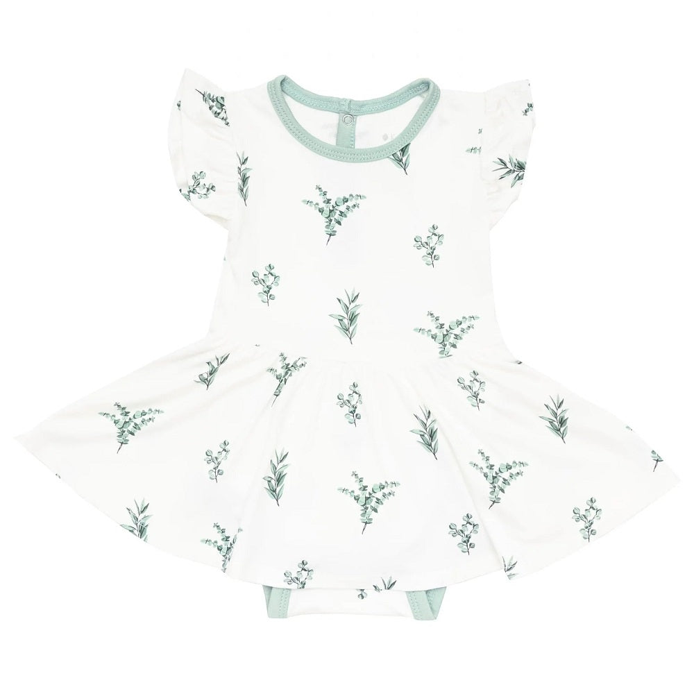 Kyte Baby Twirl Bodysuit Dress (Eucalyptus)-Apparel-Kyte Baby--babyandme.ca