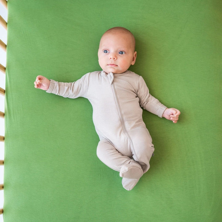 Kyte Baby Zippered Footie (Khaki)-Apparel-Kyte Baby--babyandme.ca