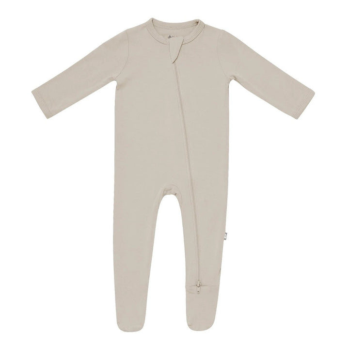 Kyte Baby Zippered Footie (Khaki)-Apparel-Kyte Baby--babyandme.ca