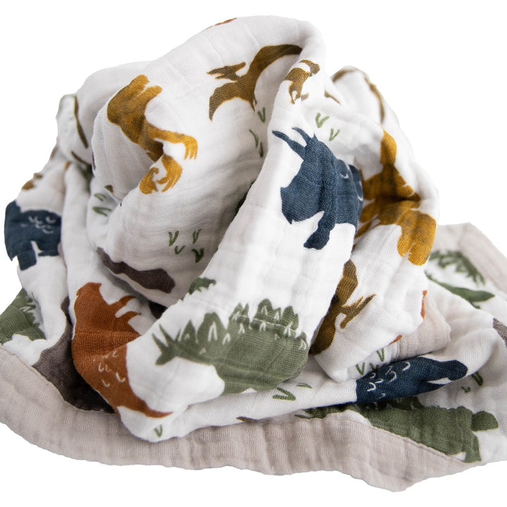 Little Unicorn Cotton Muslin Baby Quilt (Dino Friends)-Nursery-Little Unicorn-031331 DF-babyandme.ca