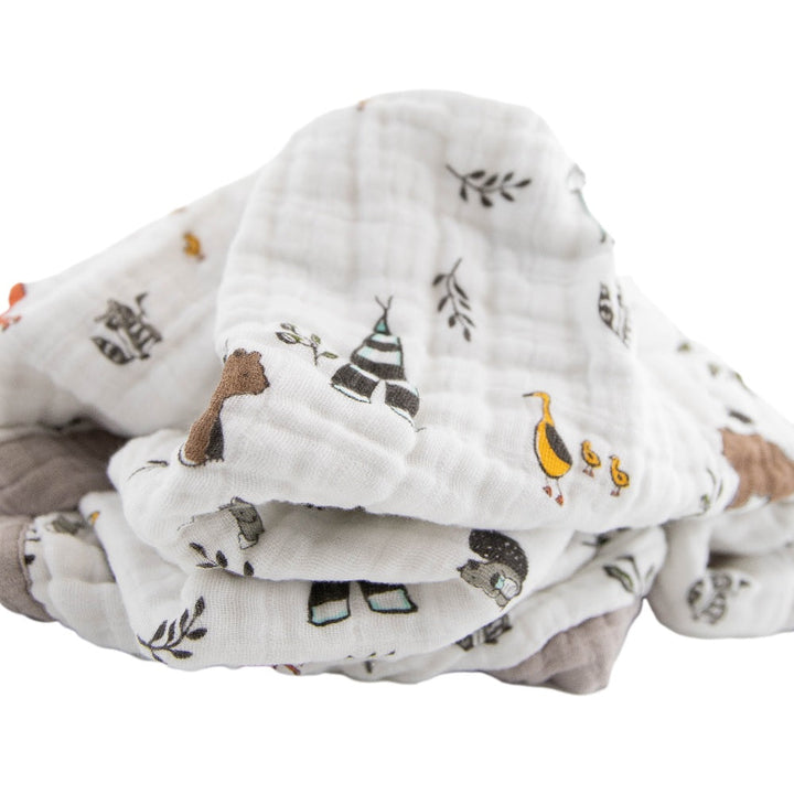 Little Unicorn Cotton Muslin Baby Quilt (Forest Friends)-Nursery-Little Unicorn-031331 FF-babyandme.ca