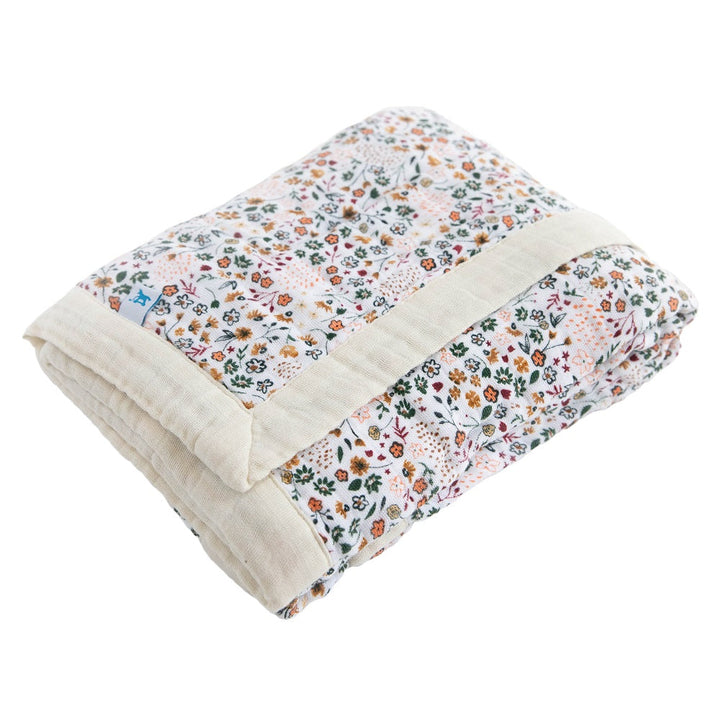 Little Unicorn Cotton Muslin Baby Quilt (Pressed Petals)-Nursery-Little Unicorn-031331 PP-babyandme.ca