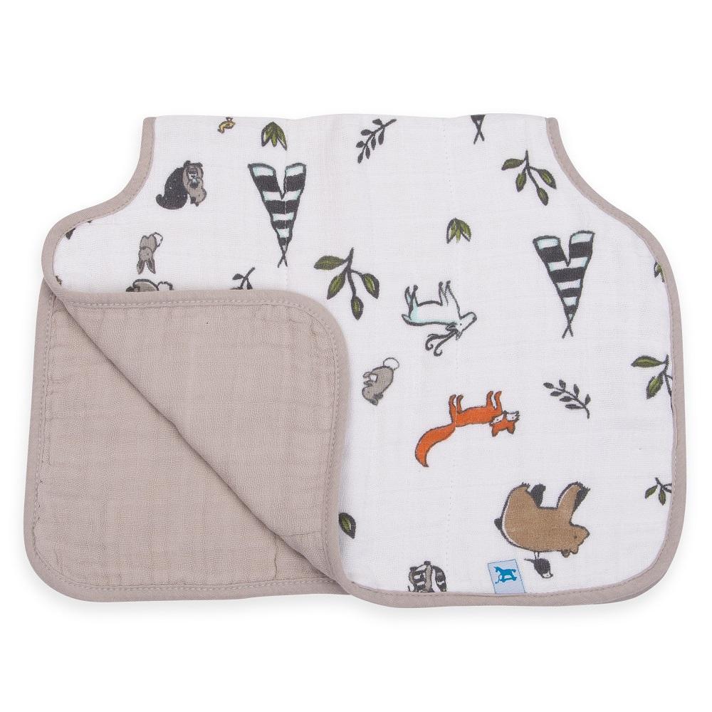 Little Unicorn Cotton Muslin Burp Cloth (Forest Friends)-Feeding-Little Unicorn-025875 FF-babyandme.ca