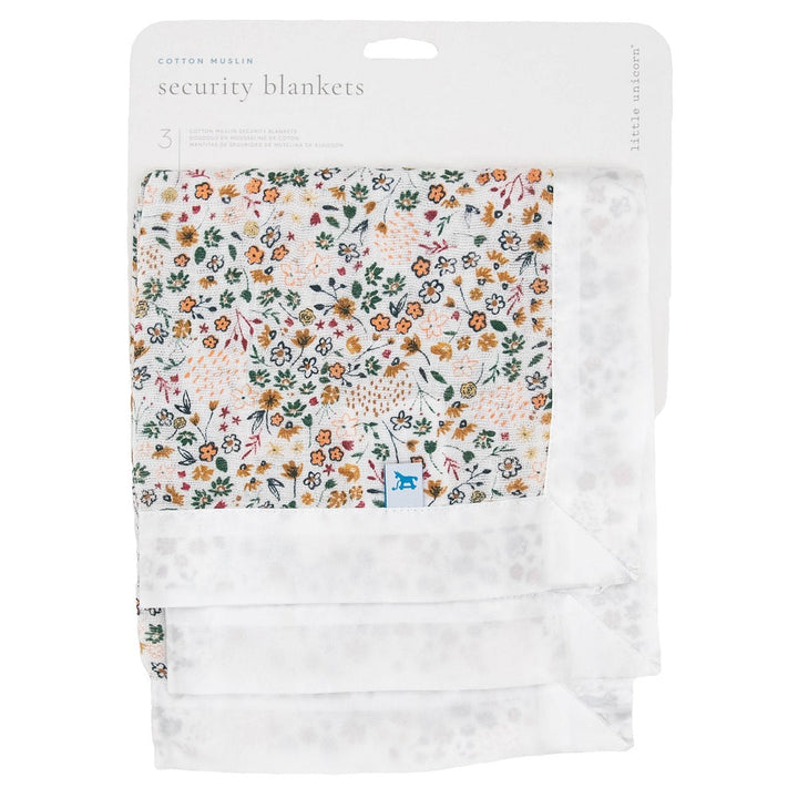 Little Unicorn Cotton Muslin Security Blanket 3-Pack (Pressed Petals)-Nursery-Little Unicorn-031766 PP-babyandme.ca