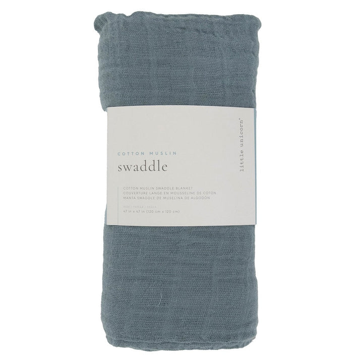 Little Unicorn Cotton Muslin Single Swaddle (Sea)-Nursery-Little Unicorn-025657 SE-babyandme.ca