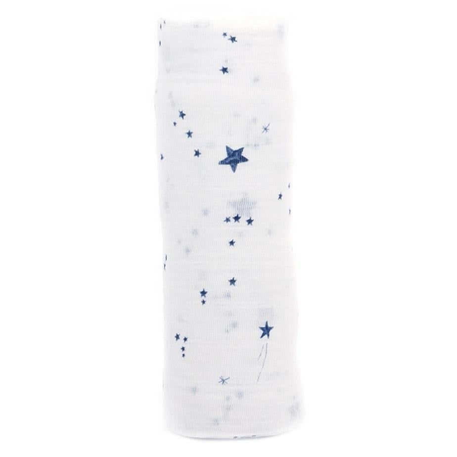 Little Unicorn Cotton Muslin Single Swaddle (Shooting Stars)-Nursery-Little Unicorn-025657 ST-babyandme.ca
