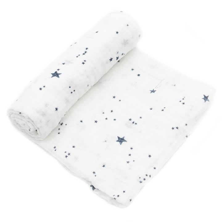 Little Unicorn Cotton Muslin Single Swaddle (Shooting Stars)-Nursery-Little Unicorn-025657 ST-babyandme.ca