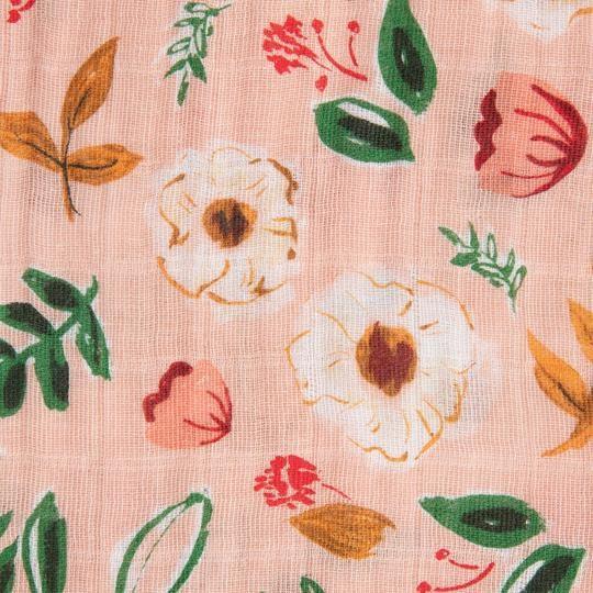 Little Unicorn Cotton Muslin Single Swaddle (Vintage Floral)-Nursery-Little Unicorn-025657 VF-babyandme.ca