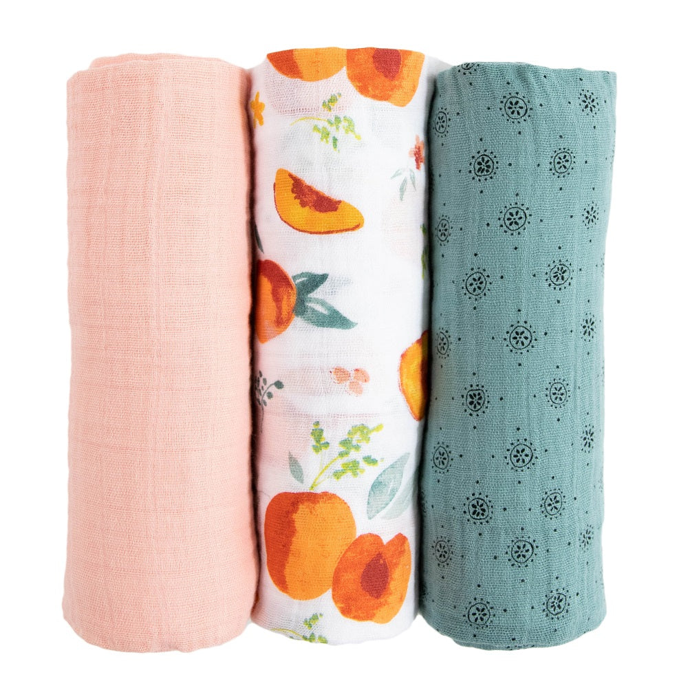 Little Unicorn Cotton Muslin Swaddle Set (Georgia Peach)-Nursery-Little Unicorn-025658 GP-babyandme.ca