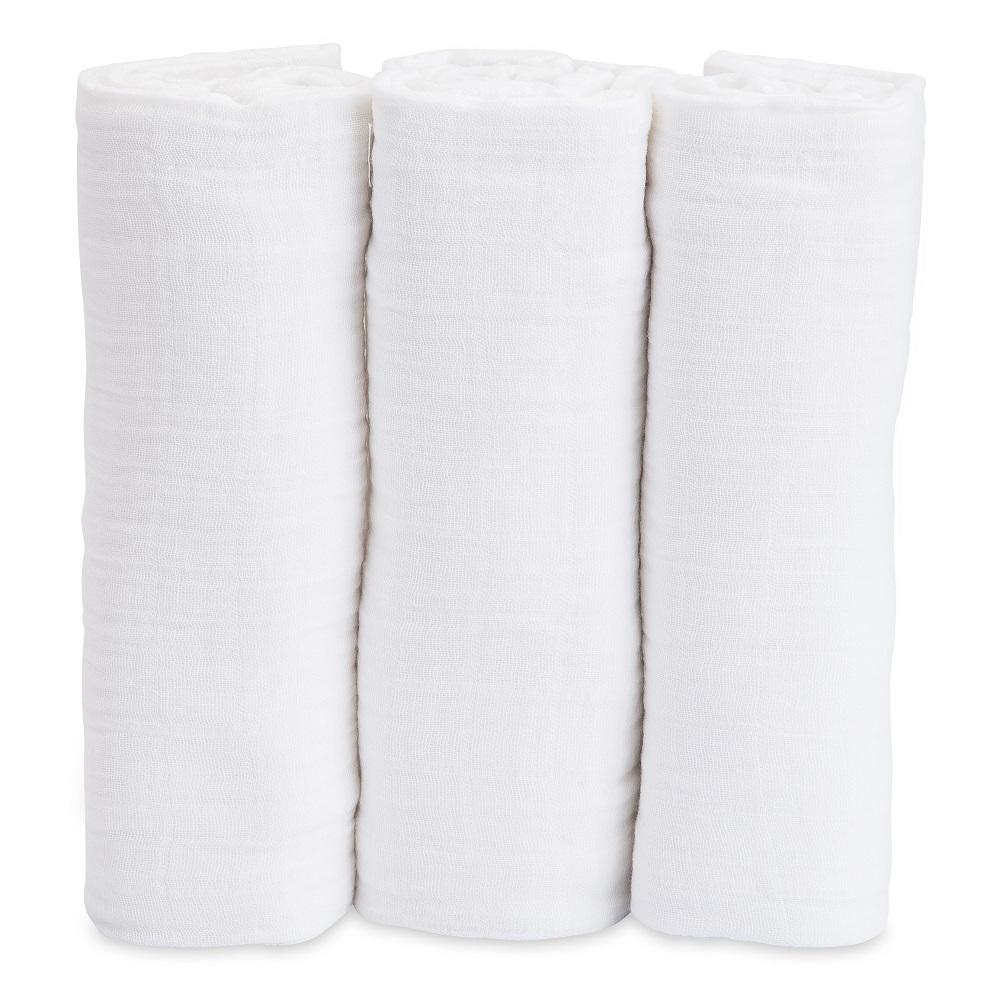 Little Unicorn Cotton Muslin Swaddle Set (White)-Nursery-Little Unicorn-025658 WS-babyandme.ca
