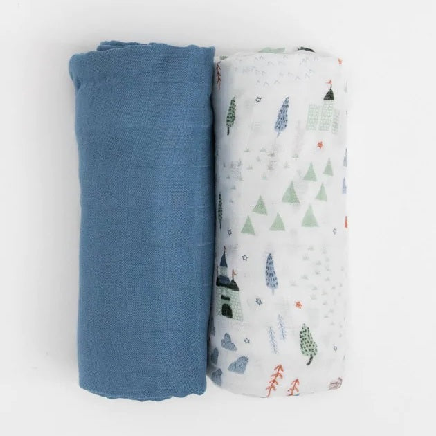 Little Unicorn Deluxe Muslin Swaddle Set (Dragon Days)-Nursery-Little Unicorn-025662 DD-babyandme.ca