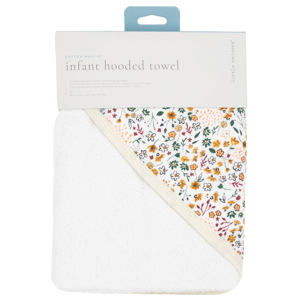 Little Unicorn Infant Hooded Towel (Pressed Petals)-Bath-Little Unicorn-031772 PP-babyandme.ca