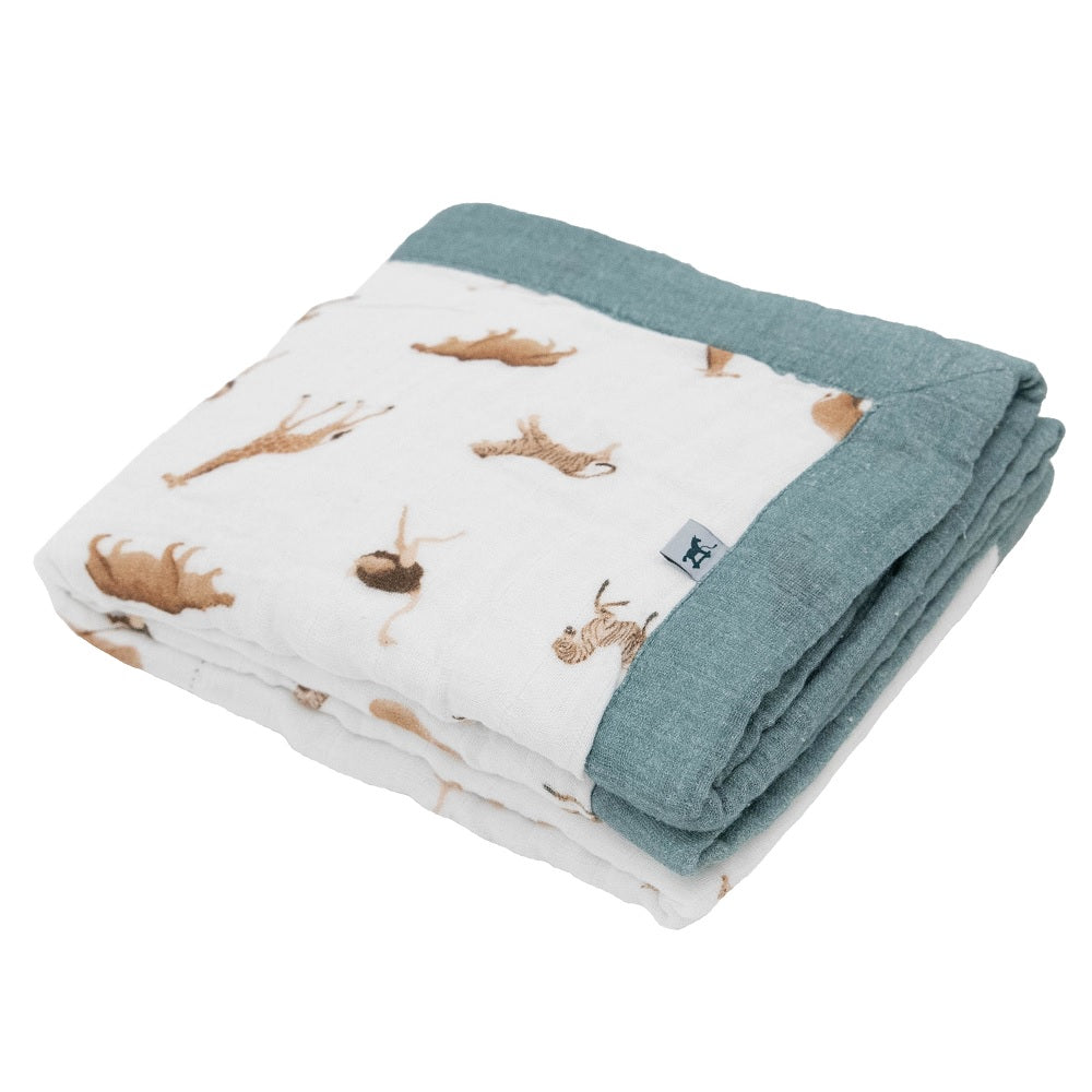 Little Unicorn Organic Cotton Muslin Baby Quilt (Animal Crackers)-Nursery-Little Unicorn-031768 AC-babyandme.ca