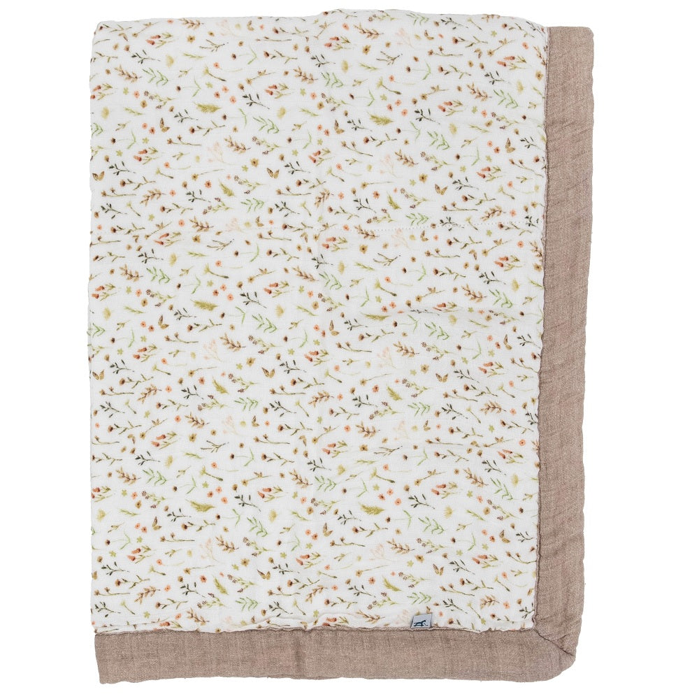 Little Unicorn Organic Cotton Muslin Baby Quilt (Floral Field)-Nursery-Little Unicorn-031768 FF-babyandme.ca