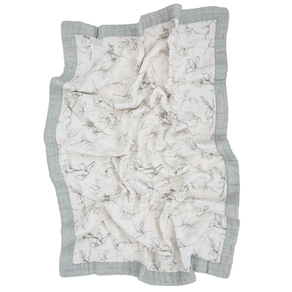Little Unicorn Organic Cotton Muslin Baby Quilt (Pencil Floral)-Nursery-Little Unicorn-031768 PF-babyandme.ca