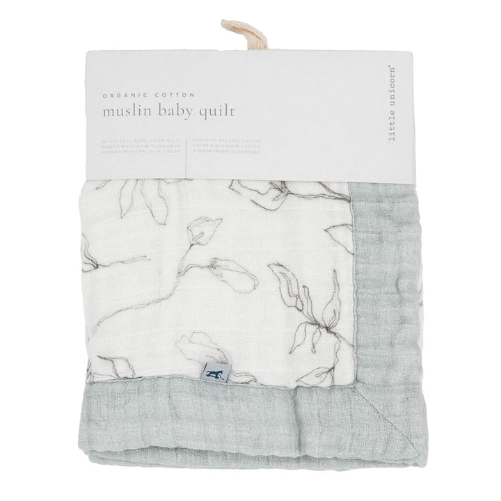 Little Unicorn Organic Cotton Muslin Baby Quilt (Pencil Floral)-Nursery-Little Unicorn-031768 PF-babyandme.ca