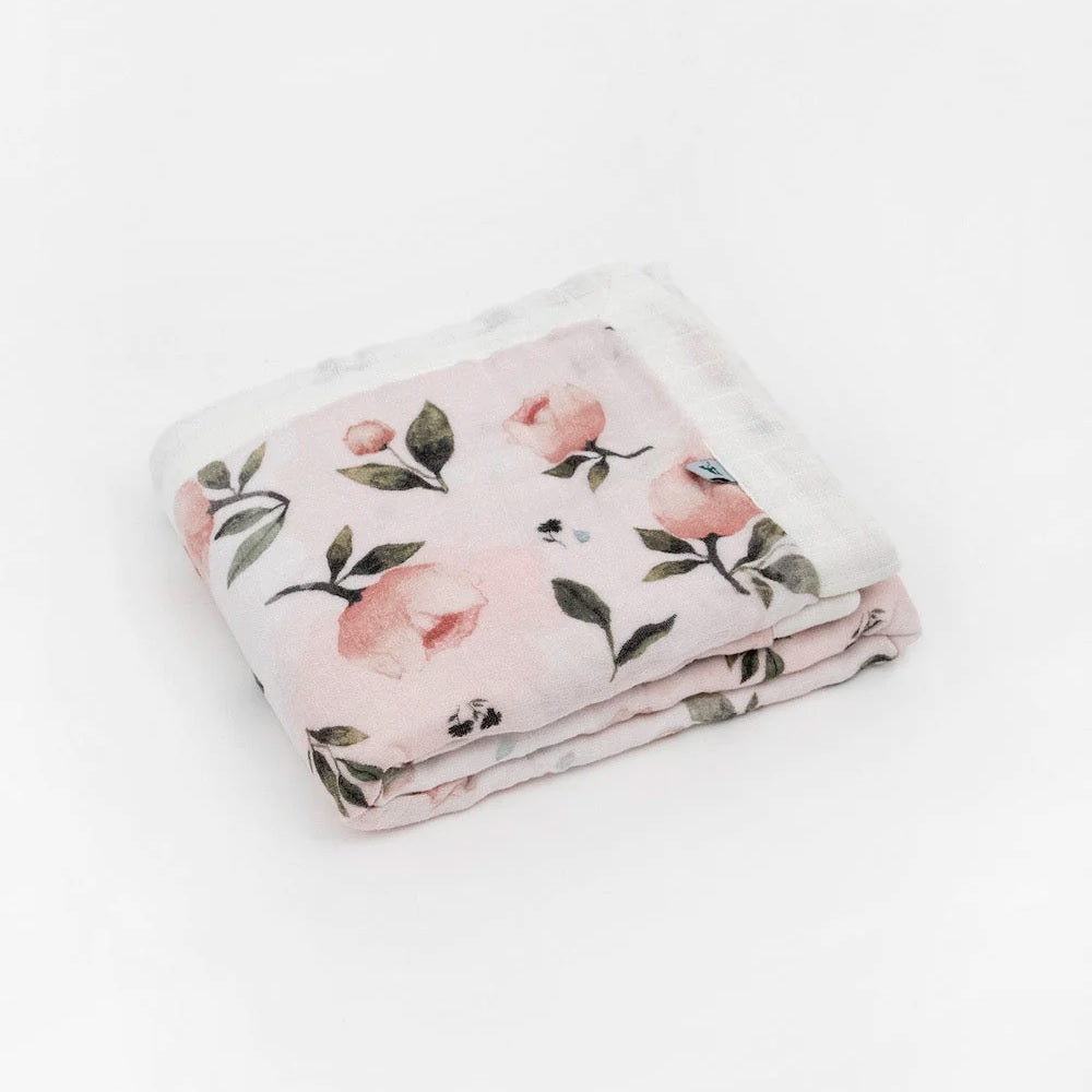 Little Unicorn Organic Cotton Muslin Baby Quilt (Watercolor Floret)-Nursery-Little Unicorn-031768 WF-babyandme.ca