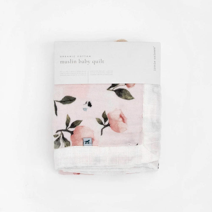 Little Unicorn Organic Cotton Muslin Baby Quilt (Watercolor Floret)-Nursery-Little Unicorn-031768 WF-babyandme.ca