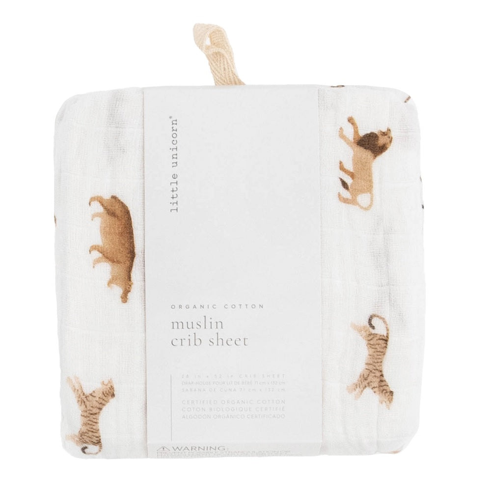 Little Unicorn Organic Cotton Muslin Crib Sheet (Animal Crackers)-Nursery-Little Unicorn-031769 AC-babyandme.ca