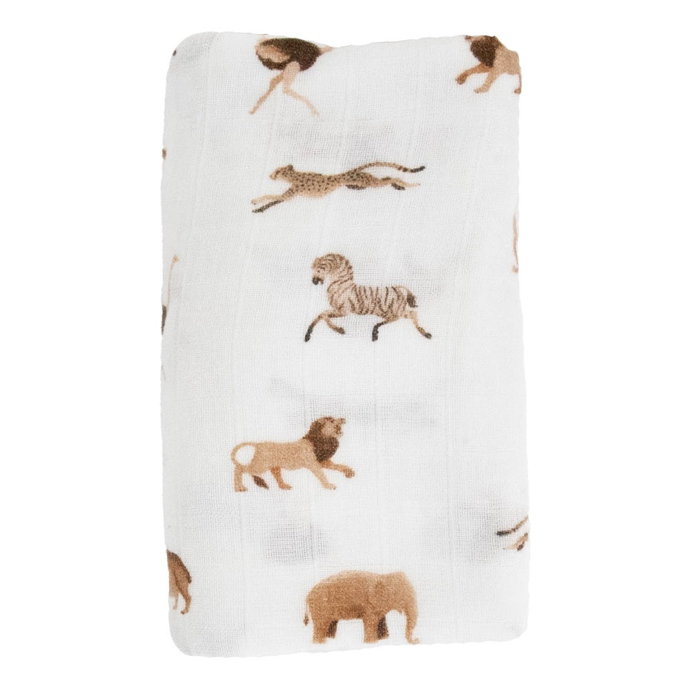 Little Unicorn Organic Cotton Muslin Swaddle Blanket (Animal Crackers)-Nursery-Little Unicorn-031764 AC-babyandme.ca
