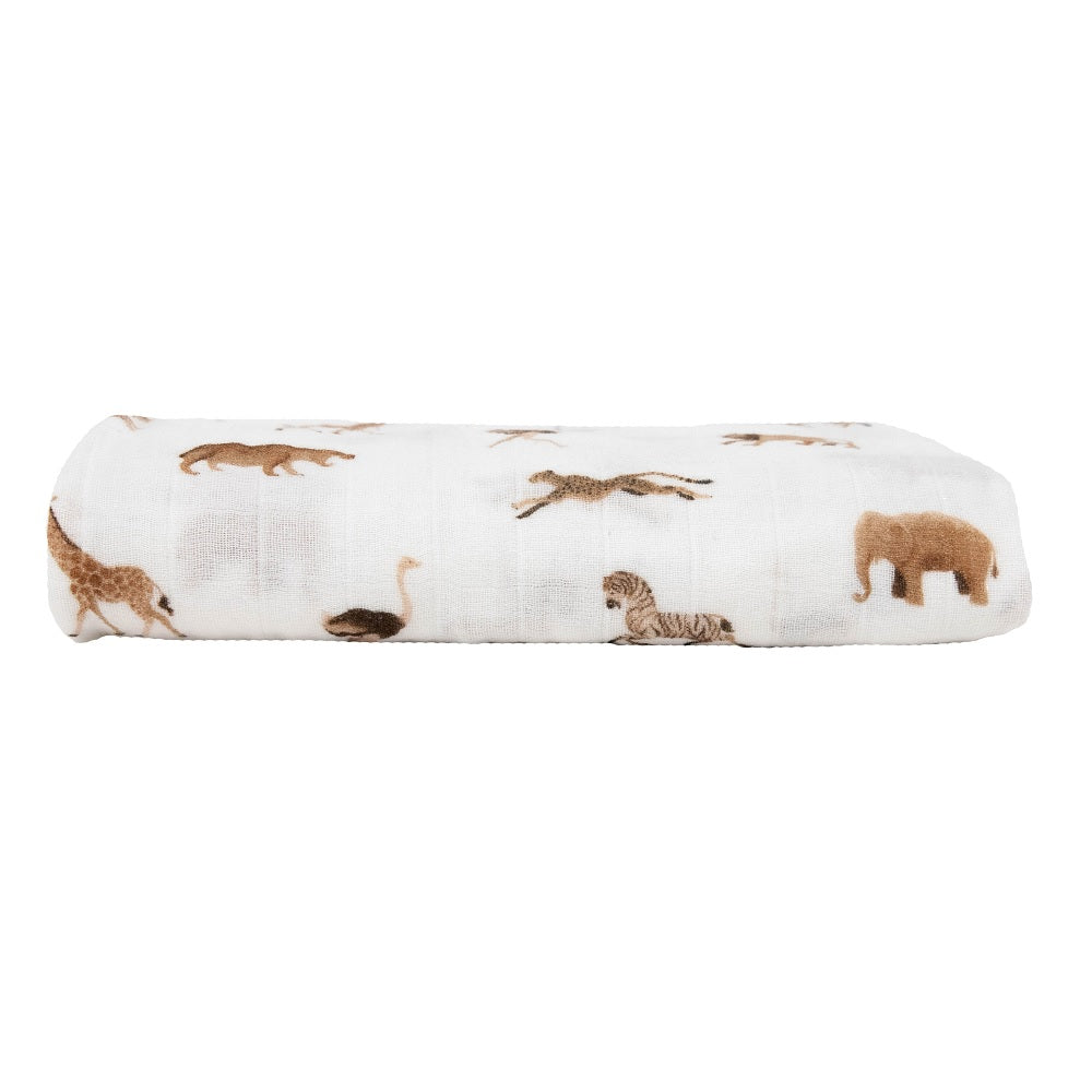 Little Unicorn Organic Cotton Muslin Swaddle Blanket (Animal Crackers)-Nursery-Little Unicorn-031764 AC-babyandme.ca