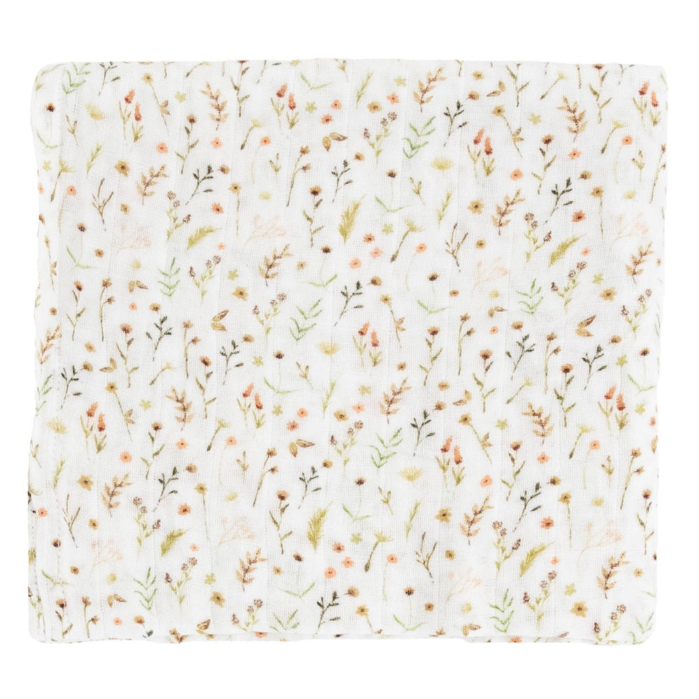 Little Unicorn Organic Cotton Muslin Swaddle Blanket (Floral Field)-Nursery-Little Unicorn-031764 FF-babyandme.ca