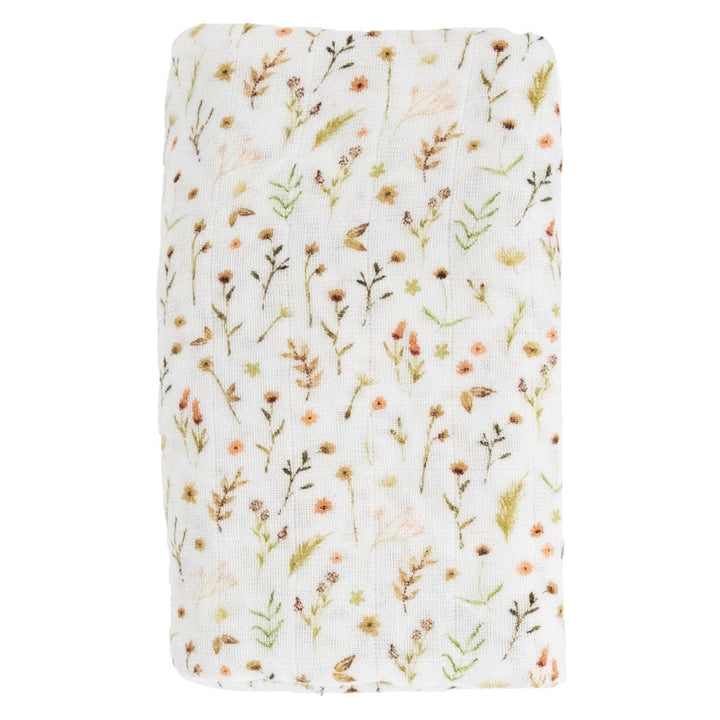 Little Unicorn Organic Cotton Muslin Swaddle Blanket (Floral Field)-Nursery-Little Unicorn-031764 FF-babyandme.ca