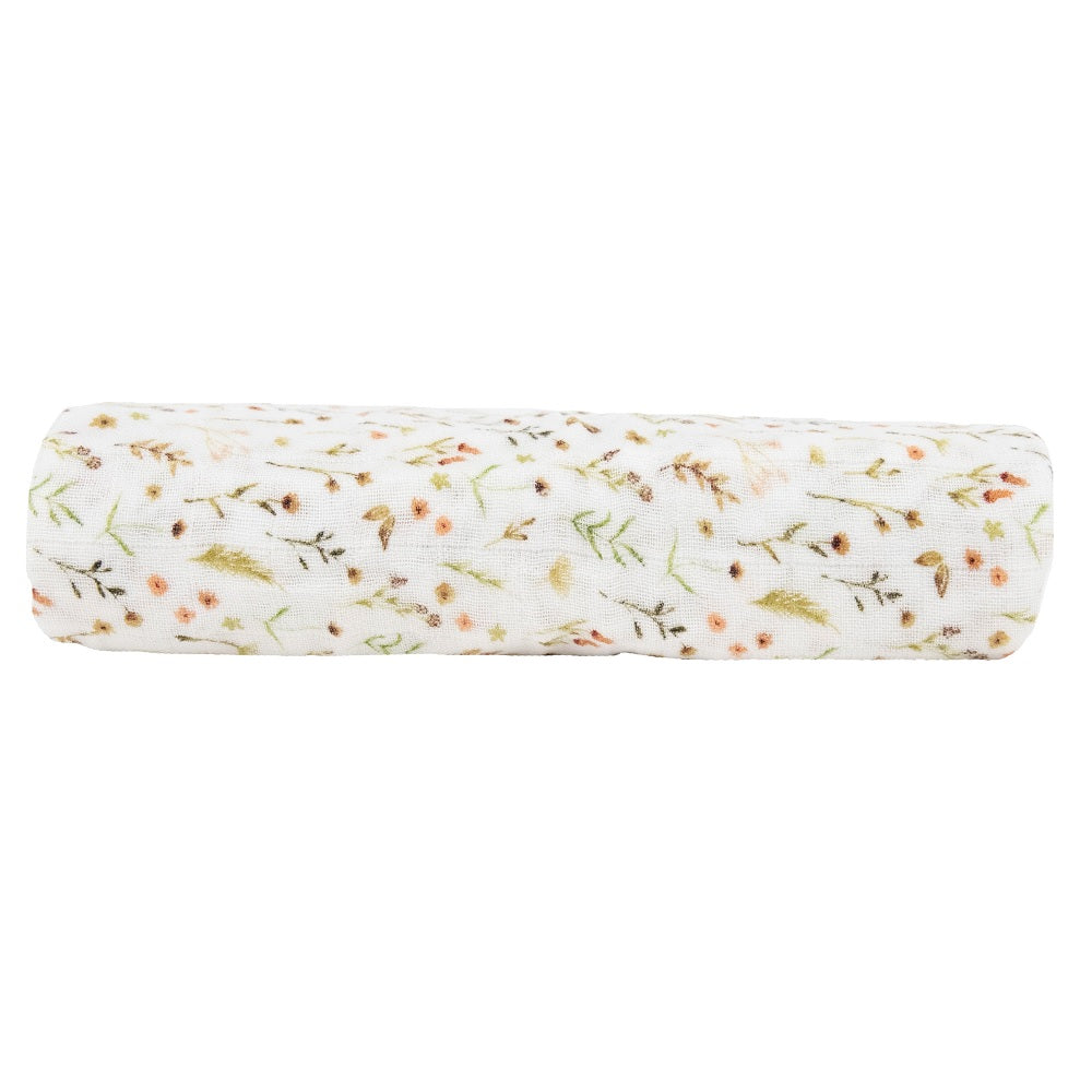 Little Unicorn Organic Cotton Muslin Swaddle Blanket (Floral Field)-Nursery-Little Unicorn-031764 FF-babyandme.ca
