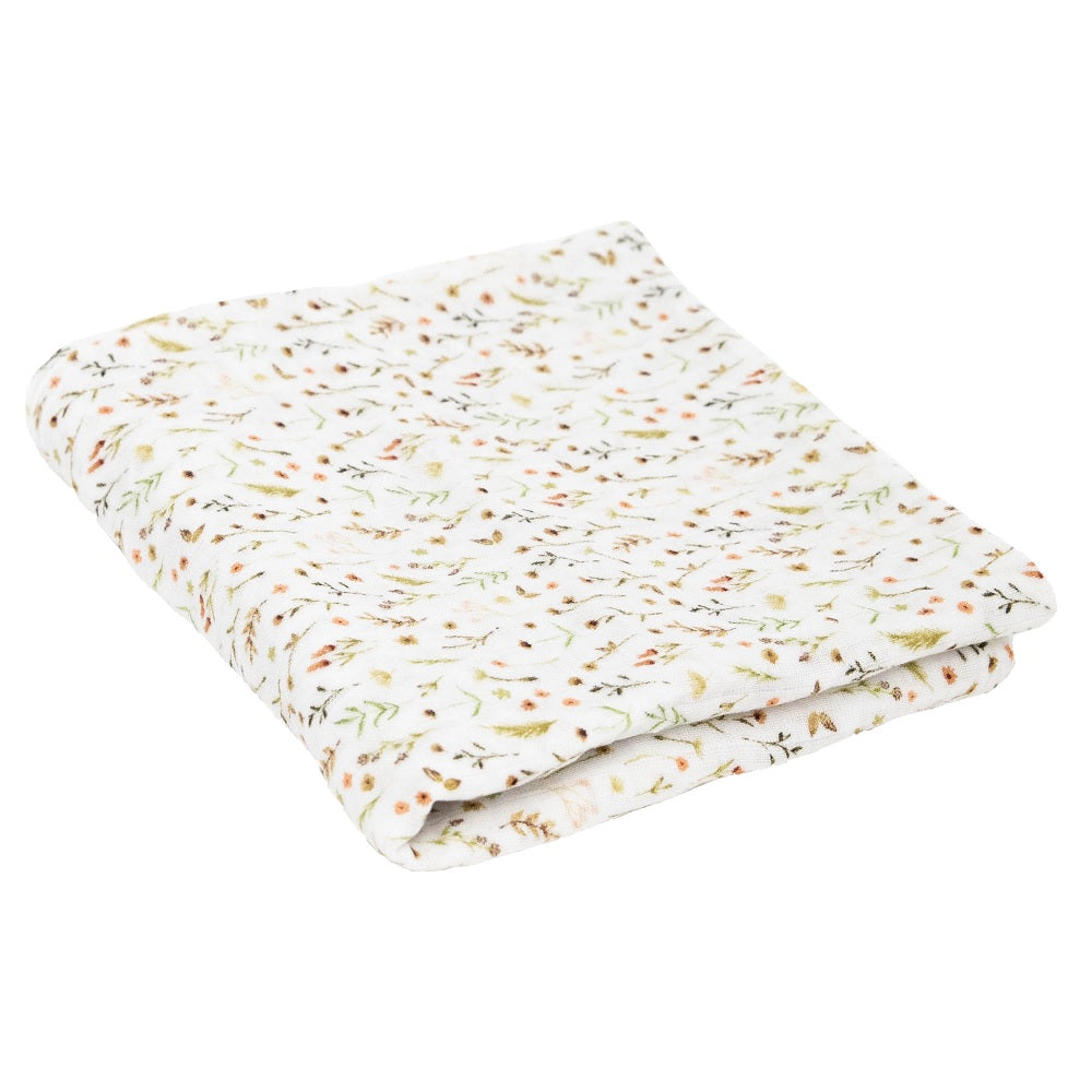 Little Unicorn Organic Cotton Muslin Swaddle Blanket (Floral Field)-Nursery-Little Unicorn-031764 FF-babyandme.ca