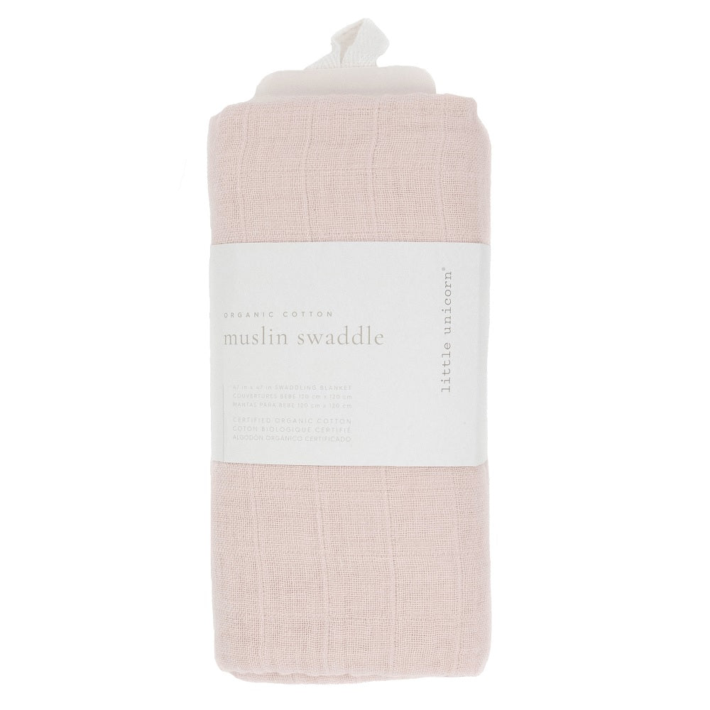 Little Unicorn Organic Cotton Muslin Swaddle Blanket (Rosie)-Nursery-Little Unicorn-031764 RO-babyandme.ca