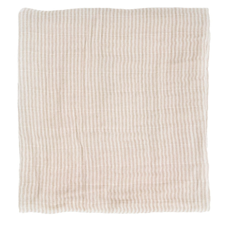 Little Unicorn Organic Cotton Muslin Swaddle Blanket (Sand Stripe)-Nursery-Little Unicorn-031764 SS-babyandme.ca