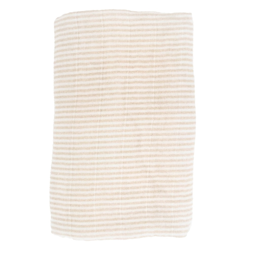 Little Unicorn Organic Cotton Muslin Swaddle Blanket (Sand Stripe)-Nursery-Little Unicorn-031764 SS-babyandme.ca