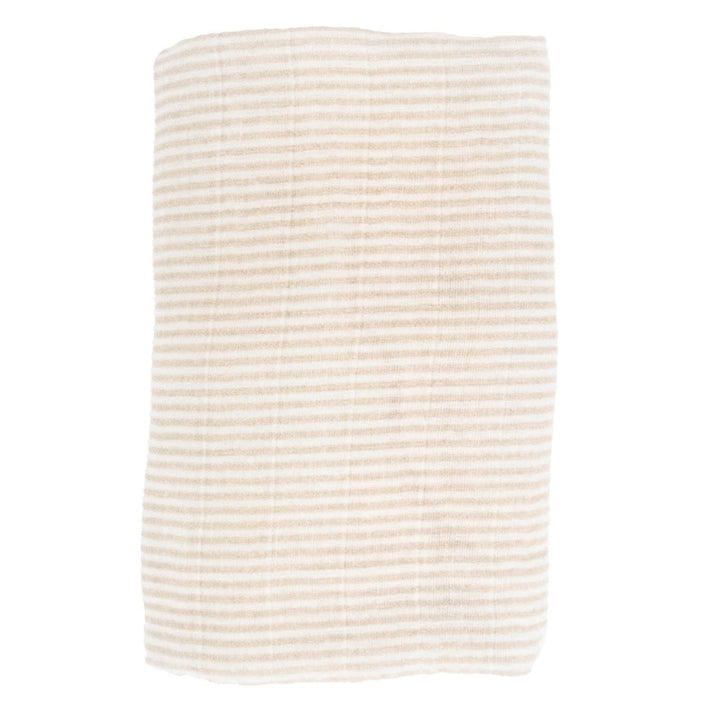 Little Unicorn Organic Cotton Muslin Swaddle Blanket (Sand Stripe)-Nursery-Little Unicorn-031764 SS-babyandme.ca