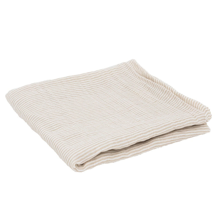 Little Unicorn Organic Cotton Muslin Swaddle Blanket (Sand Stripe)-Nursery-Little Unicorn-031764 SS-babyandme.ca