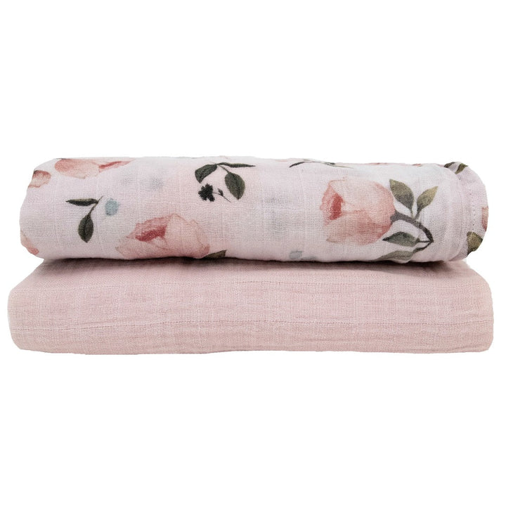 Little Unicorn Organic Cotton Muslin Swaddle Blanket Set (Watercolor Floret)-Nursery-Little Unicorn-031765 WF-babyandme.ca