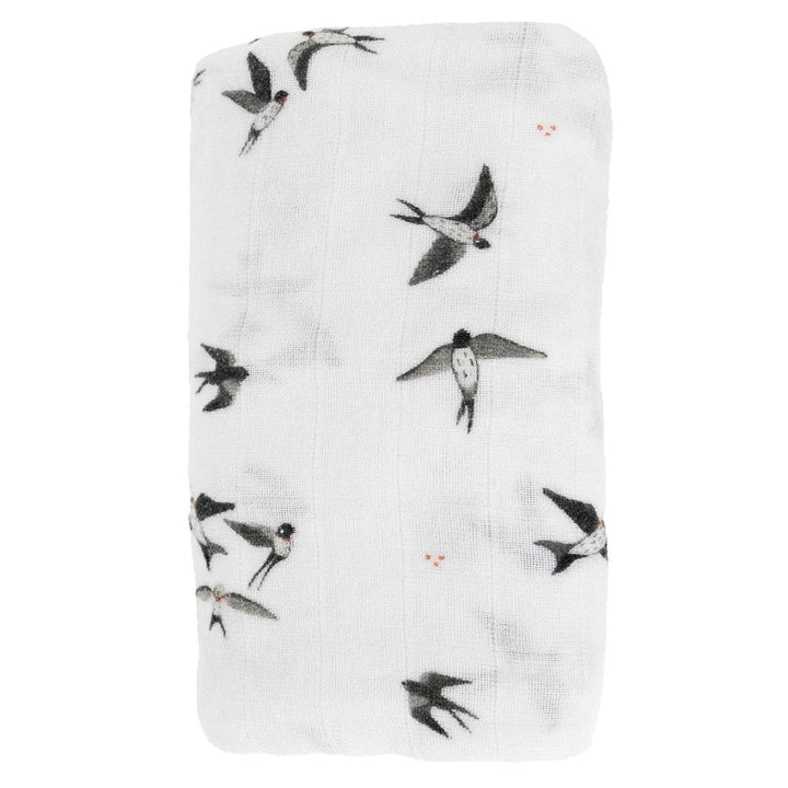 Little Unicorn Organic Cotton Muslin Swaddle Blanket (Swallows)-Nursery-Little Unicorn-031764 SW-babyandme.ca