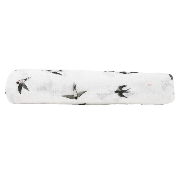 Little Unicorn Organic Cotton Muslin Swaddle Blanket (Swallows)-Nursery-Little Unicorn-031764 SW-babyandme.ca