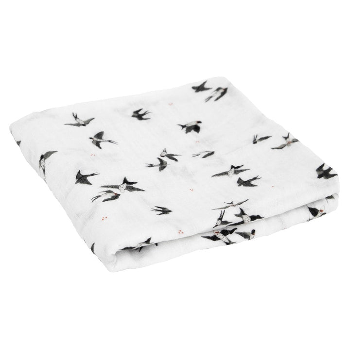 Little Unicorn Organic Cotton Muslin Swaddle Blanket (Swallows)-Nursery-Little Unicorn-031764 SW-babyandme.ca