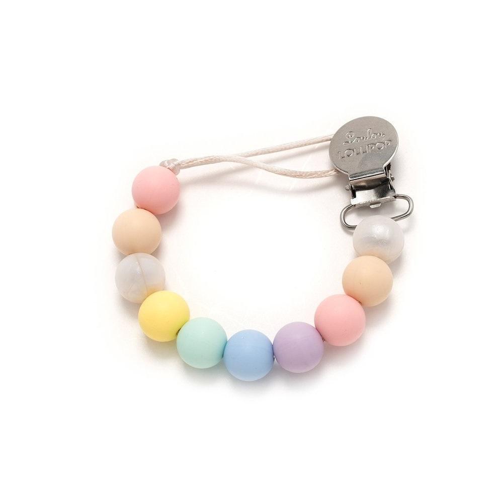 LouLou LOLLIPOP Lolli Silicone Pacifier Clip (Cotton Candy)-Health-LouLou LOLLIPOP-026905 CC-babyandme.ca