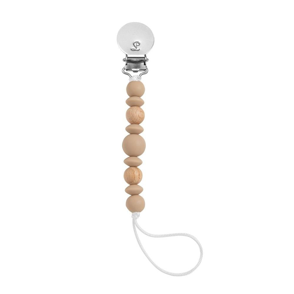 LouLou LOLLIPOP Luna Pacifier Clip (Clay)-Health-LouLou LOLLIPOP-027711 CL-babyandme.ca