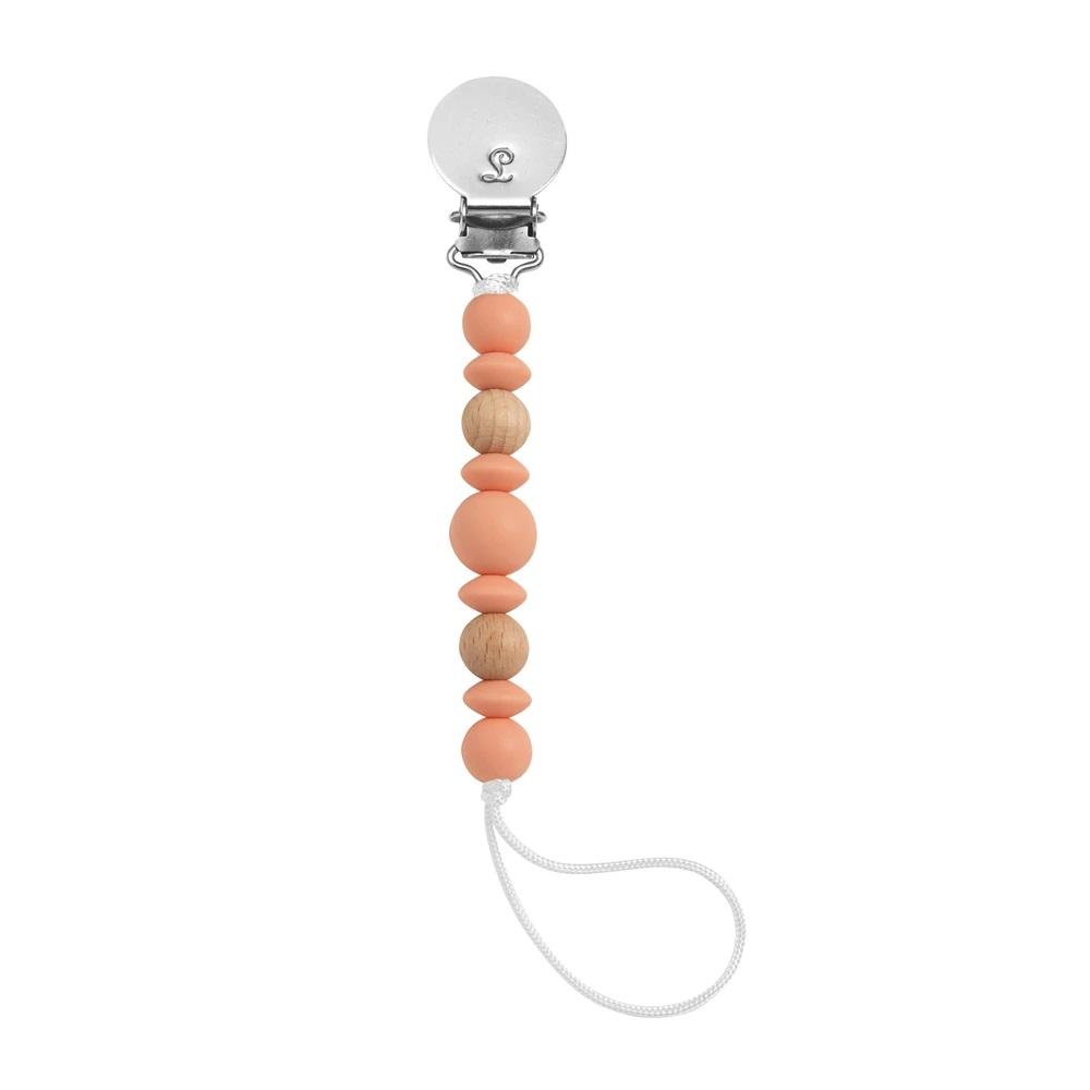 LouLou LOLLIPOP Luna Pacifier Clip (Coral)-Health-LouLou LOLLIPOP-027711 CO-babyandme.ca